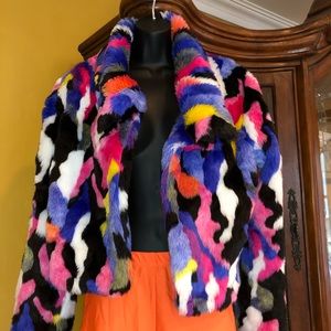 GLAM!!! Colorful fur coat!